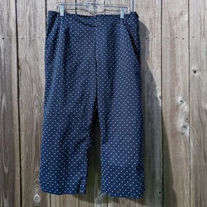 Chaps Navy Polka Dot Capris